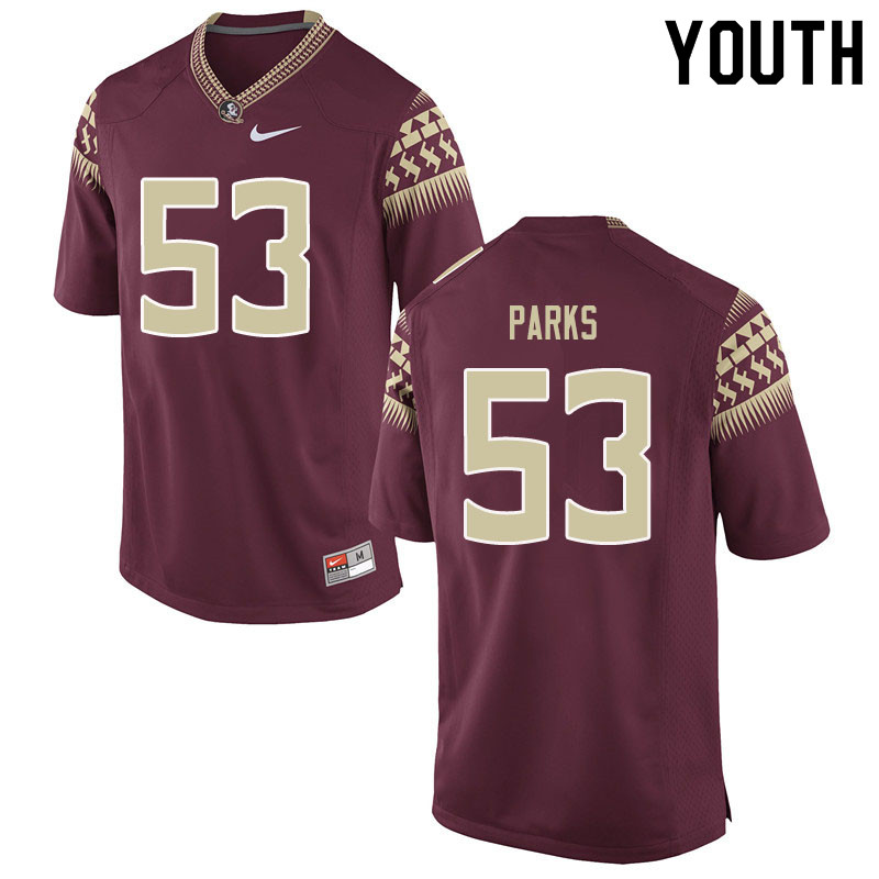 Youth #53 Ja'Len Parks Florida State Seminoles College Football Jerseys Sale-Garent